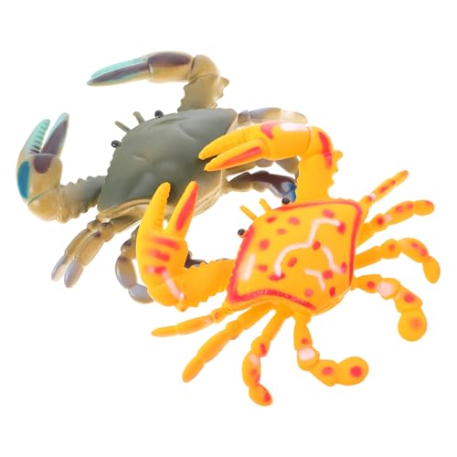 Abaodam 2 Stück Krabbenmodell Tierkrabbenspielzeug Kinderspielzeug Krabbenornament Simuliertes Meeresmodell Krabbenspielzeug Krabbendekoration Plastikspielzeug Plastikkrabbenornament von Abaodam