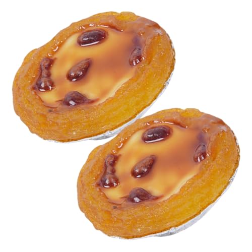 Abaodam 2 Stück Künstliche Egg Tart Deko aus Resin Realistische Bäckerei Schaufenster Deko Detailgetreues Modell Stabil und Griffig für Fotografie und Auslage von Abaodam
