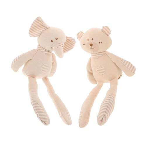Abaodam 2 Stück Kuscheltiere Süße Baumwoll Schlafbegleiter Langer Bär Elefant für Junge Mädchen Beruhigende Spielzeuge für Besseren Schlaf Perfektes zur Babyparty von Abaodam