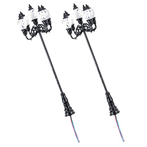 Abaodam 2 Stück Maßstab Detailreiche Sandtisch Dekoration mit Warmem Licht Stabile Gartenlampen für Puppenhaus und Miniatur Landschaft von Abaodam