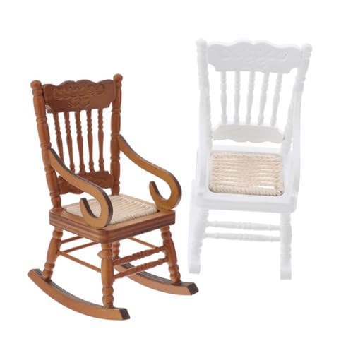Abaodam 2stücke Miniatur-schaukelstuhl Für Puppenhäuser Holzstühle Im Maßstab Miniatur-puppenhausmöbel Mit Sitzkissen Detailreicher Winziger Modellstuhl Für Feengartendekoration Und Abaodam 2stücke Miniatur-schaukelstuhl Für Puppenhäuser Holzstühle Im Maßstab Miniatur-puppenhausmöbel Mit Sitzkissen Detailreicher Winziger Modellstuhl Für Feengartendekoration Und von Abaodam