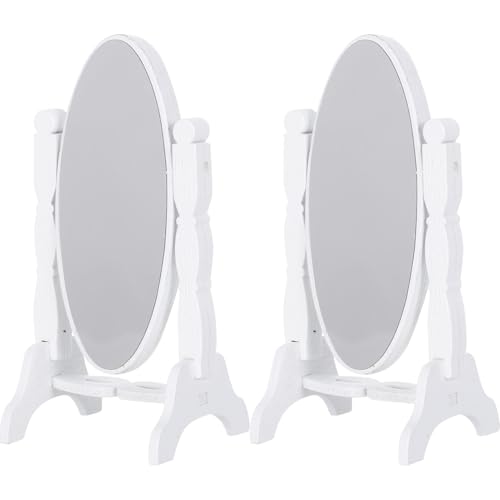 Abaodam 2 Stück Maßstab Holzrahmen Retro Miniatur Standspiegel Weiß für Puppenhaus Zubehör Wohnzimmereinrichtung Abaodam 2 Stück Maßstab Holzrahmen Retro Miniatur Standspiegel Weiß für Puppenhaus Zubehör Wohnzimmereinrichtung von Abaodam