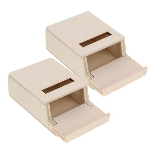 Abaodam 2 Stück Mini-Briefkasten Dekoration Schlafzimmer Bedroom Decor Puppenhaus Zubehör DIY Miniaturhaus Wohnzimmer Dekoration Briefkasten Puppenbriefkasten hölzern von Abaodam