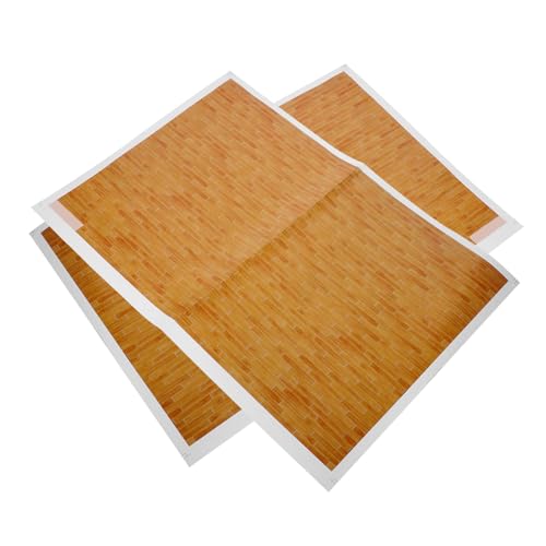 Abaodam 2 Stück Mini Haus Bodenaufkleber Teilig Holzmaserung Selbstklebend Realistisches Miniatur Bodenpapier für Puppenhaus DIY Dekoration Langlebig und Detailgetreu von Abaodam