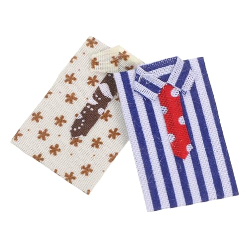 Abaodam 2 Stück Mini Hemd Ornamente Diorama Zubehör Maßstabsgetreues Modellzubehör Bastelminiaturen Mini Oberhemd Rollenspielspielzeug Miniatur Puppenhaus Dekorationen von Abaodam