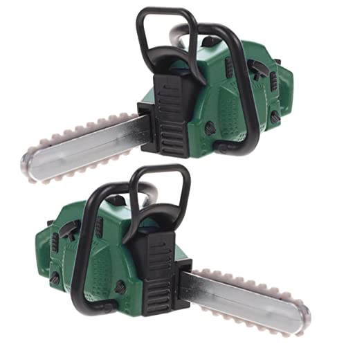 Abaodam 2 Stück Mini Kettensäge Modell Realistische Gartenwerkzeuge für Puppenhaus Dekoration Hochwertige Figur für Gartenlandschaft Weihnachtsdeko und DIY Projekte von Abaodam