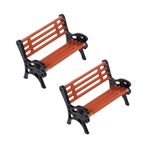 Abaodam 2 Stück Mini-Parksitze Mini-Stuhl Fee Mini-Parkstuhl Miniatur puppenhauszubehör gartendeko sitzbank märchenhafte gartenbank kleines Stuhlmodell Mini -Bank Harz von Abaodam