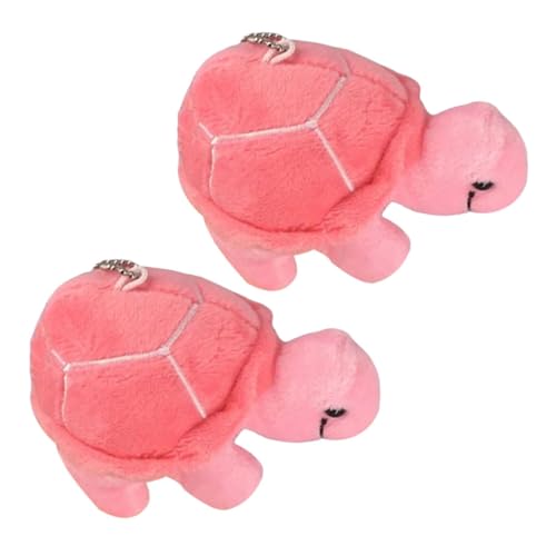 Abaodam 2 Stück Mini Plüsch Schildkröten Schlüsselanhänger Niedliche Deko für Taschen Rucksäcke und Schlüsselbund Rosa Weiche und Leichte Kuscheltiere für DIY Dekoration von Abaodam