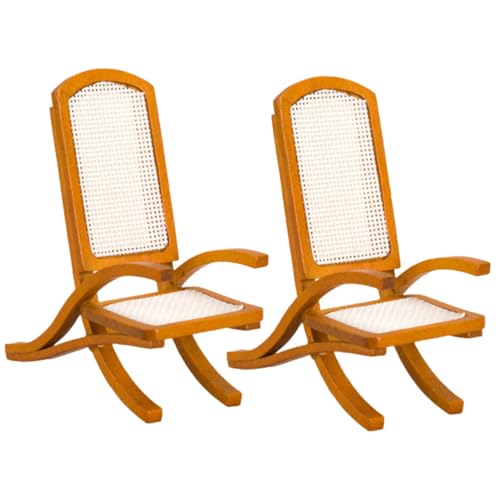 Abaodam 2 Stücke Miniatur Stuhl Für Puppenhaus Vintage Stil Wicker Decor Mini Möbel von Abaodam