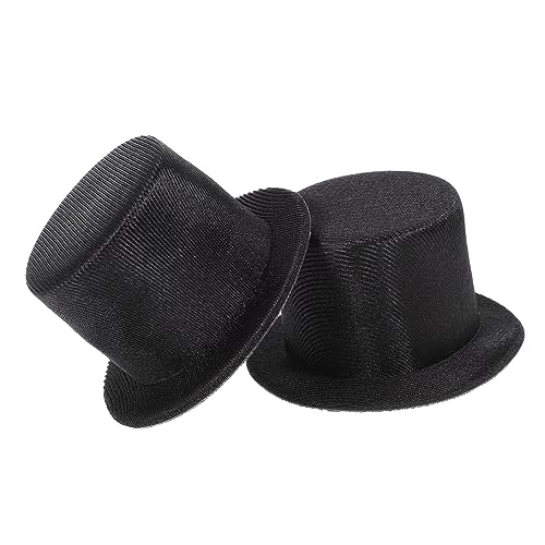 Abaodam 2 Stück Mini Top Hat Schwarz Kleine Hüte für Basteln und Puppen Dekoration Leichtes Material für DIY Schneemann Weihnachtsdeko und Festliche Anlässe von Abaodam