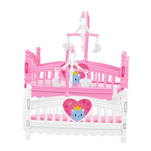 Abaodam 2 Stück Mini-möbel Babypuppenkrippe Kind Mini-Haus-krippen- Miniaturen Miniatur-puppenkrippe Szene Mini-verzierung Miniaturmöbel Zubehör Mini Möbelmodelle Abs Zufällige Farbe von Abaodam