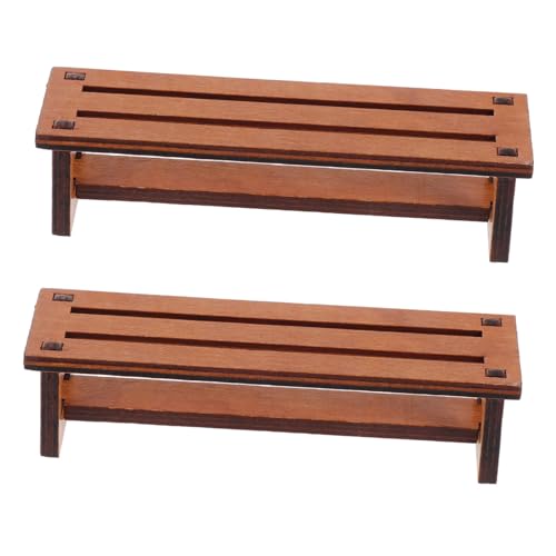 Abaodam 2 Stück Mini-stuhldekoration Möbel Winziger Stuhl Miniaturstühle Zum Basteln Miniatur-puppenhauszubehör Mini-Dekoration Stuhlverzierung Puppenhaus-Ornamente Brown Holz von Abaodam