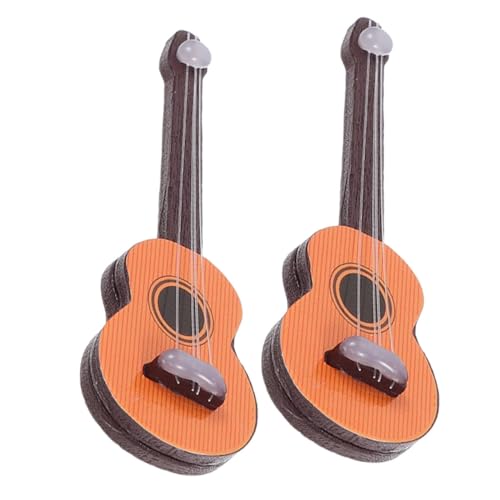 Abaodam 2 Stück Miniatur Gitarre Pack Holzoptik Dekorative Modelle für Puppenhaus und Miniaturszenen Realistische Gitarrenornamente für Musikzimmer Deko von Abaodam