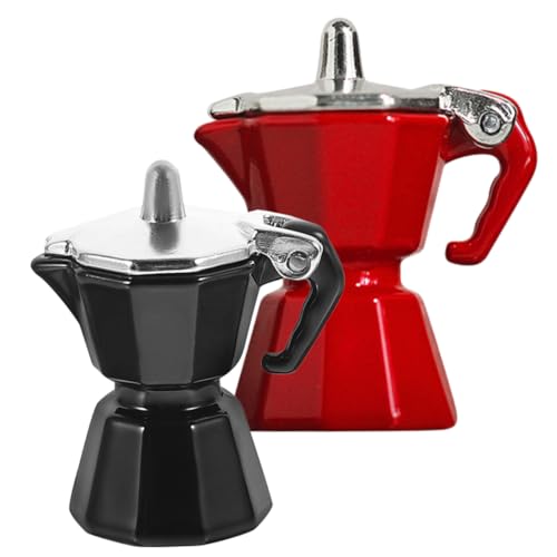 Abaodam 2 Stück Miniatur Kaffeekanne Teilig Puppenhaus Küchengerät Modell Lebensecht Realistische Mini Kaffeemaschine Puppenzubehör für Mini Haus Dekoration von Abaodam