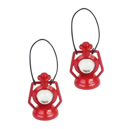 Abaodam 2 Stück Miniatur Kerosinlampen für Puppenhaus Charmante Requisiten Realistische Dekoration für Rollenspiele und Kreative Szenen von Abaodam