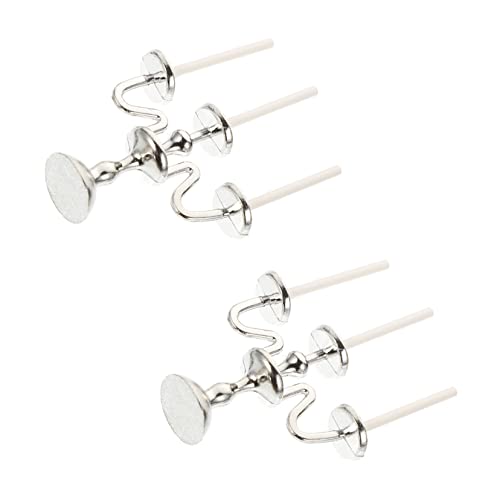 Abaodam 2 Stück Miniatur Kerzenhalter aus Retro Deko für Puppenhäuser und Miniaturszenen Silber von Abaodam