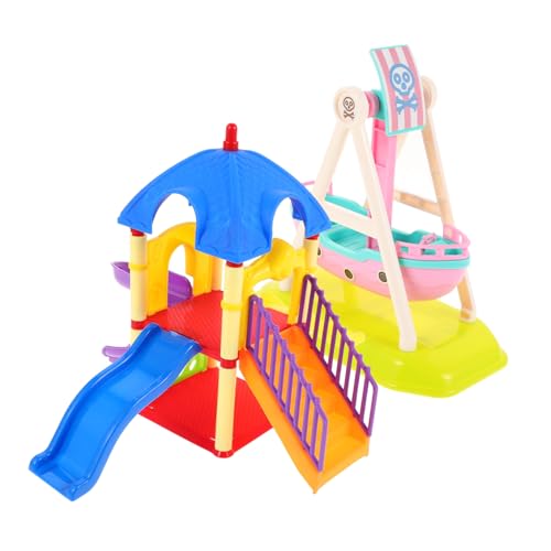 Abaodam 2 Stück Miniatur Spielplatz Dekoration Teiliges mit Rutsche und Piratenschiff Puppenhaus Zubehör für Kreatives Rollenspiel Detailreiches Modell für Spielhaus und Junge Mädchen Abaodam 2 Stück Miniatur Spielplatz Dekoration Teiliges mit Rutsche und Piratenschiff Puppenhaus Zubehör für Kreatives Rollenspiel Detailreiches Modell für Spielhaus und Junge Mädchen von Abaodam