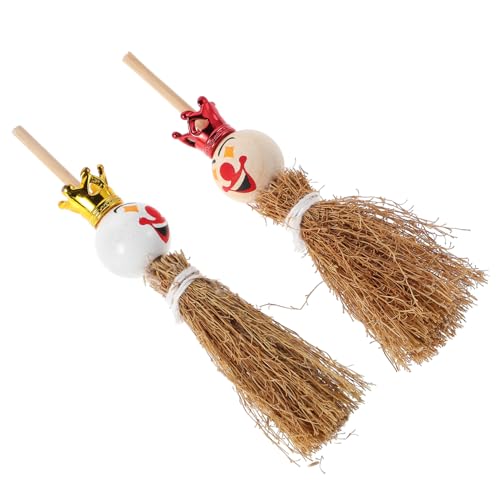 Abaodam 2stücke Miniatur Clown Besen Handgefertigte Holzbesen Für Puppenhaus Szenen Realistische Mini Kehrbesen Für Kreative Miniaturwelten Und Bastelprojekte von Abaodam