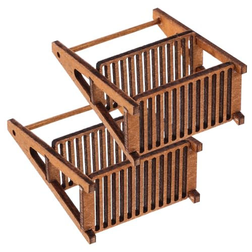 Abaodam 2 Stück Miniatur-brotregale Für Puppenhaus Lagerregal Aus Holz Mini-möbelspielzeug Perfekt Für Bastelprojekte von Abaodam