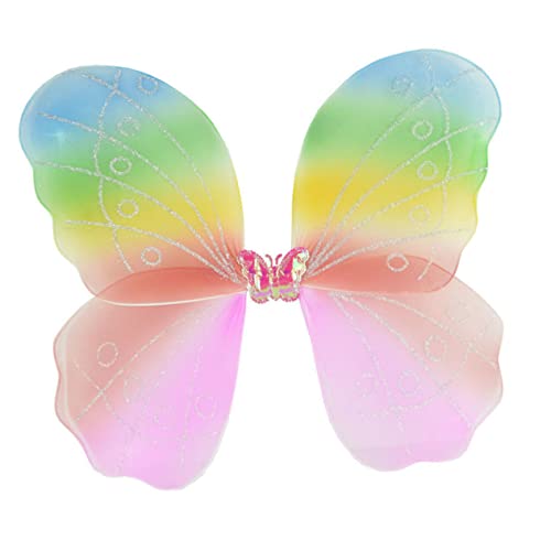 Abaodam 2 Stück Performance Requisiten Schmetterlingsflügel Regenbogen Party Kind Leistung Fee Halloween Costume Halloween Kleidung Halloween Kostümzubehör Flügel für Bühnenauftritte von Abaodam