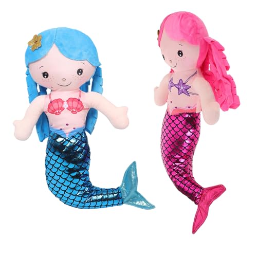 Abaodam 2 Stück Plüschpuppenspielzeug Kissen Meerjungfrauenspielzeug Für Kleine Mädchen Cartoon Meerjungfrau Kleines Meerjungfrauenspielzeug Bequeme Puppe Meerjungfrauenpuppe von Abaodam