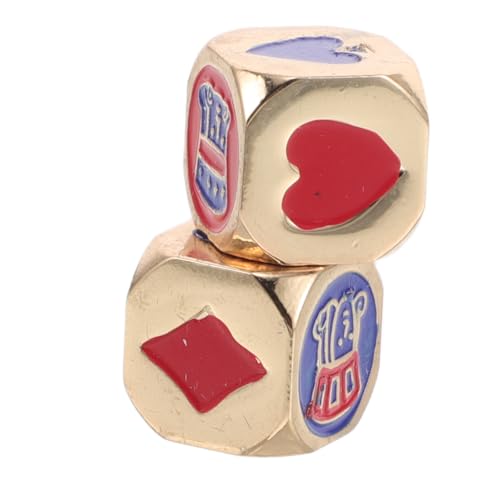 Abaodam 2 Stück Poker spielwürfel Rollenspiel knifflige Präzisionswürfel Mini-Metallwürfel farbige Lebensmittelentscheidungswürfel Unterhaltungszubehör Eisen von Abaodam