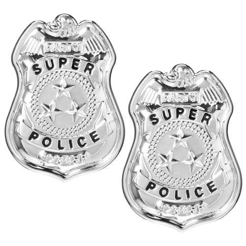 Abaodam 2 Stück Polizeiabzeichen - -Abzeichen-Pin -Requisiten kleine -Brosche Halloween schlüpfeier tragbarer Abzeichenstift kleines Eisenabzeichen Silver von Abaodam