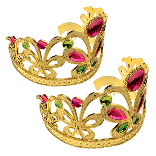 Abaodam 2 Stück Prinzenkrone Cosplay Mädchen Juwelenbesetzte Kronen Prinzessin Kleines Kronen-stirnband Kronen Stirnbänder Partygeschenke Entzückende Kronen Party-kronen-stirnbänder Harz von Abaodam