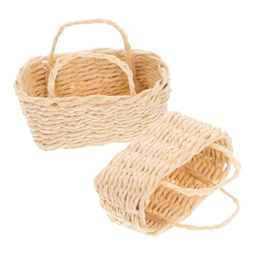 Abaodam 2 Stück Rafia -Korb Mini Körbe Strohkörbe mit Griffen spielzeugkorb Miniaturkorb Puppenhaus Dekoration Puppenhaus Zubehör Mini-Obstkorb Mini-Mädchen-Ornament basteln Abaodam 2 Stück Rafia -Korb Mini Körbe Strohkörbe mit Griffen spielzeugkorb Miniaturkorb Puppenhaus Dekoration Puppenhaus Zubehör Mini-Obstkorb Mini-Mädchen-Ornament basteln von Abaodam