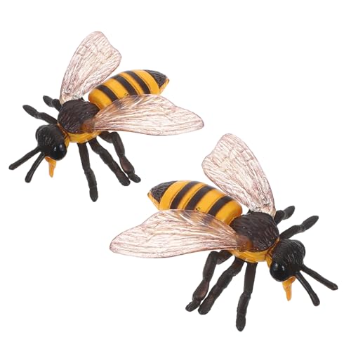 Abaodam 2 Stück Realistische Bienenfiguren Naturgetreue Insektenmodelle aus Pädagogisches Lernspielzeug für Biologieunterricht Geburtstagsdekoration Vielseitig Einsetzbar von Abaodam