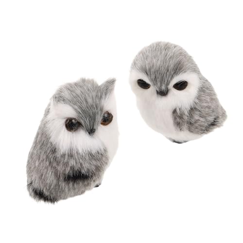 Abaodam 2 Stück Realistische Graue Eulen Kuscheltiere Weiche Plüschtiere als Dekorative Stofftiere für Geburtstagsgeschenke Party-deko und Festliche Anlässe von Abaodam