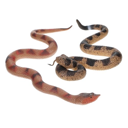 Abaodam 2 Stück Realistische Gummi schlangen Flexible Klapperschlangen Figuren für Aprilscherze Halloween Deko Sicher Langlebig und Leicht zu Reinigen von Abaodam