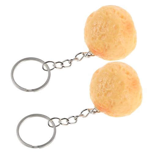 Abaodam 2 Stück Realistische Imitation Fischbällchen Schlüsselanhänger Detailgetreue Simulation Farbenfrohes Küchen Anhänger für Taschen Autoschlüsselhalter von Abaodam