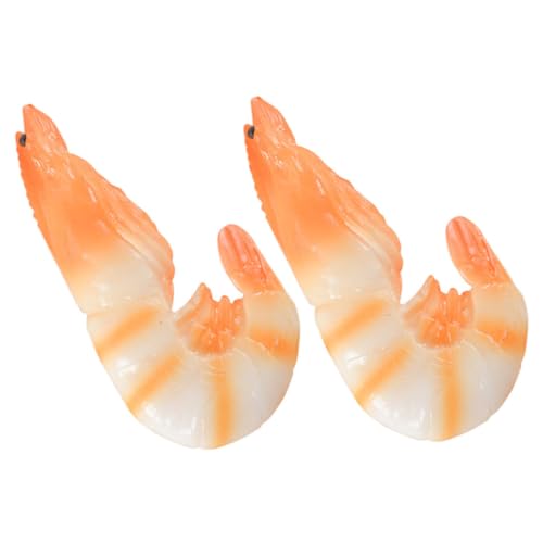 Abaodam 2 Stück Realistische Künstliche Garnelen Deko Meeresfrüchte Modell für Restaurant Display Food Photo Prop Lebensecht Stabile Deko für Wohnzimmer und Party von Abaodam