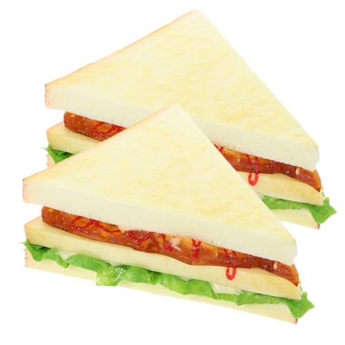 Abaodam 2 Stück Realistisches Teiliges PU Sandwich Modell Künstliche Simulation Vielseitiges Fotografie Requisit Pädagogisches und Dekoration für Küche Party und Schaufenster von Abaodam