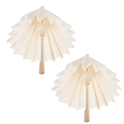 Abaodam 2 Stück Regenschirm DIY Regenschirm Basteln Hochzeitsdekoration Mini Regenschirm Puppenhaus Papier Sonnenschirme Für Rosa Kinderwagen von Abaodam