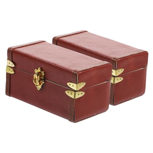 Abaodam 2 Stück Retro-Aufbewahrungsbox aus Leder Retro Koffer Storage Boxes Holzkoffer Kofferset aufbewahrungsbox für Behälter klein Mini-Koffer- Puppenhaus-Layout-Requisite hölzern Abaodam 2 Stück Retro-Aufbewahrungsbox aus Leder Retro Koffer Storage Boxes Holzkoffer Kofferset aufbewahrungsbox für Behälter klein Mini-Koffer- Puppenhaus-Layout-Requisite hölzern von Abaodam