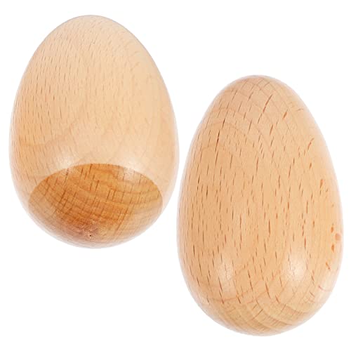 Abaodam 2stücke Junge Mädchen Holz Schlaginstrumente Lustige Holz-Ei-Shaker Spielzeuge Für Kleinkinder Sicheres Und Umweltfreundliches Musikinstrument Für Kreative Entwicklung von Abaodam