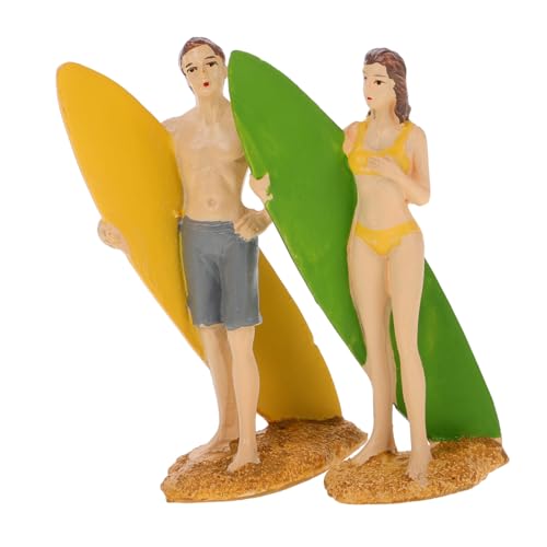 Abaodam 2 Stück Sandtisch-charaktermodell Deko -Diorama-Set Miniatur-strandzubehör Zum Basteln Modellbahn Menschen Figuren Kuchendeckel Für Den Strand Strandmodell Harz von Abaodam