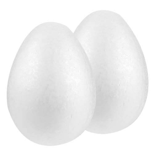 Abaodam 2 Stück Schaum Eier Vor formbar Gipseier zum Bemalen Große Eier Stuffers geformt Kind deko-eier ostern Eier basteln ostereier deko Eier selber machen diy ostern deko ostereier Weiß von Abaodam