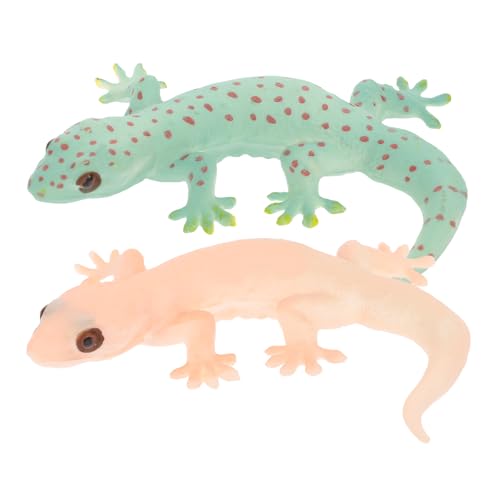 Abaodam 2 Stück Simulation Gecko Realistische Simulation Eidechsenfiguren Jungen Mädchen Spielzeug Eidechse Spielzeug Kinder Skulptur Pvc Schreibtisch von Abaodam