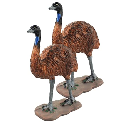 Abaodam 2 Stück Simulierte Strauß Figurine Kleine Strauß Dekoration aus Hochwertigem Kunststoff Realistische Ornamente für Desktop Regale und Garten von Abaodam