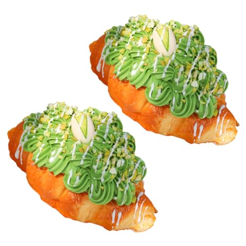 Abaodam 2 Stück Simuliertes Croissant-Modell Vor, Spiel Zu Tablett Kochen Anzeige Essen Künstliche Hamburger Spielküchenzubehör Gourmet Falsches Laibbrot Falsches Brot Bis Wagen Pu von Abaodam