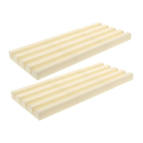 Abaodam 2 Stück Spielkarten Halterung Bürokarten Stehen Desktop-Kartenregal Domino-Ständer Spielständer Halter für Dominospiele Kartenhalter Kartenhalter Stehen Plastik Beige von Abaodam