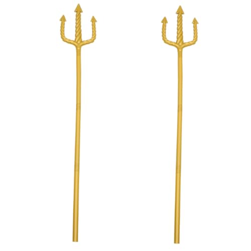 Abaodam 2 Stück Spiraldreizack Dreizack-kostüm-Requisite Dreizack-stütze -dreizack Golden Plastik von Abaodam