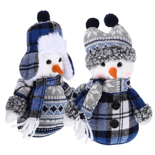 Abaodam 2 Stück Stoffpuppen Schneemann Deko-Ornamente weihnachtliche Tischdekoration Weihnachtsschneeme - Weihnachts Party Schneemann- Weihnachtsdekorationen von Abaodam