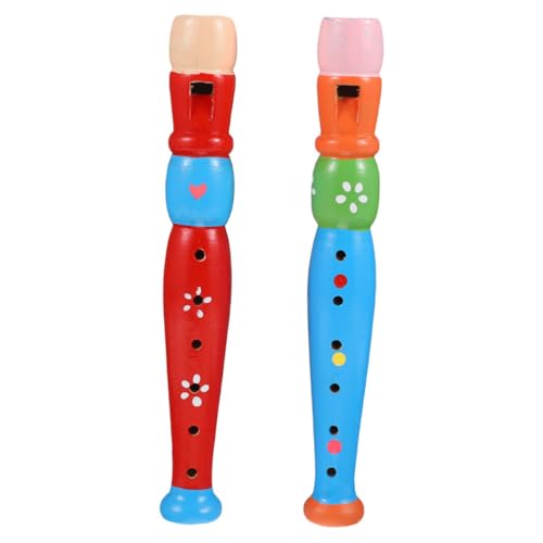 Abaodam 2 Stück Teiliges Bunte Holzflöten Leichtes Tragbares Musikinstrument für Blockflöte aus Holz Pädagogisches Orff Instrument für Musikalisches Training von Abaodam