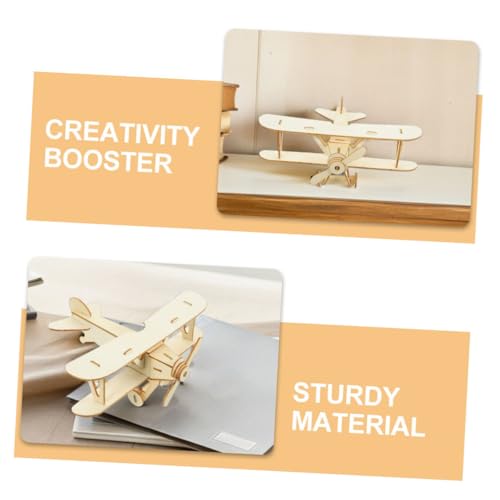 Abaodam 2 Stück Teiliges DIY Holzflugzeug Modellbau Set Bemalbares Flugzeugspielzeug mit Realistischen Details Fördert Kreativität Stem Lernen und Soziale Interaktion für Mädchen von Abaodam