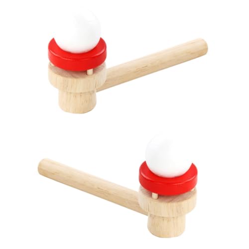 Abaodam 2 Stück Teiliges Holzspielzeug Schwebender Ball Pustespiel Interaktives Atemtraining Kinderspielzeug für Drinnen und Draußen Eltern Junge Mädchen Spiel Geburtstag von Abaodam