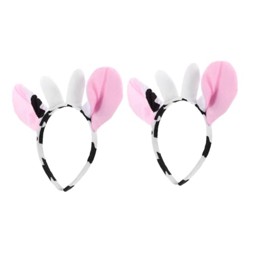 Abaodam 2 Stück Teiliges Kuhkostüm Haarreif Weiche Plüsch ohren und Hörner Verstellbar und Angenehm Vielseitiges Tier accessoire für Halloween Weihnachten Karneval und Alltag für von Abaodam